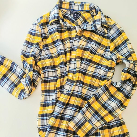 Lands' End Tops - Colorful Warm Flannel Shirt